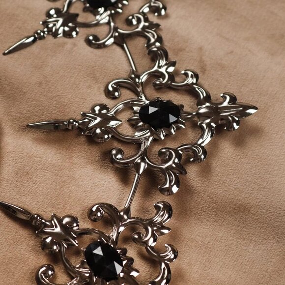 Vintage Silver Baroque Goddess Crown Headband Bridal Hair Accessory main image 7